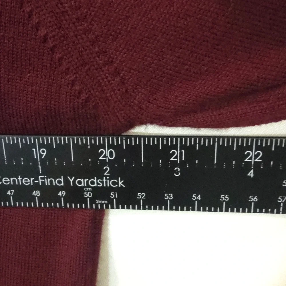 J.Lindeberg Lymann Burgundy 100% Merino Wool V-Neck‎ Sweater Men's Large